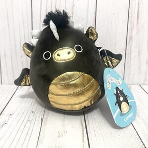 NWT Squishmallows Luxmen The Dragon 8" Plush Fantasy Squad Black & Gold NEW